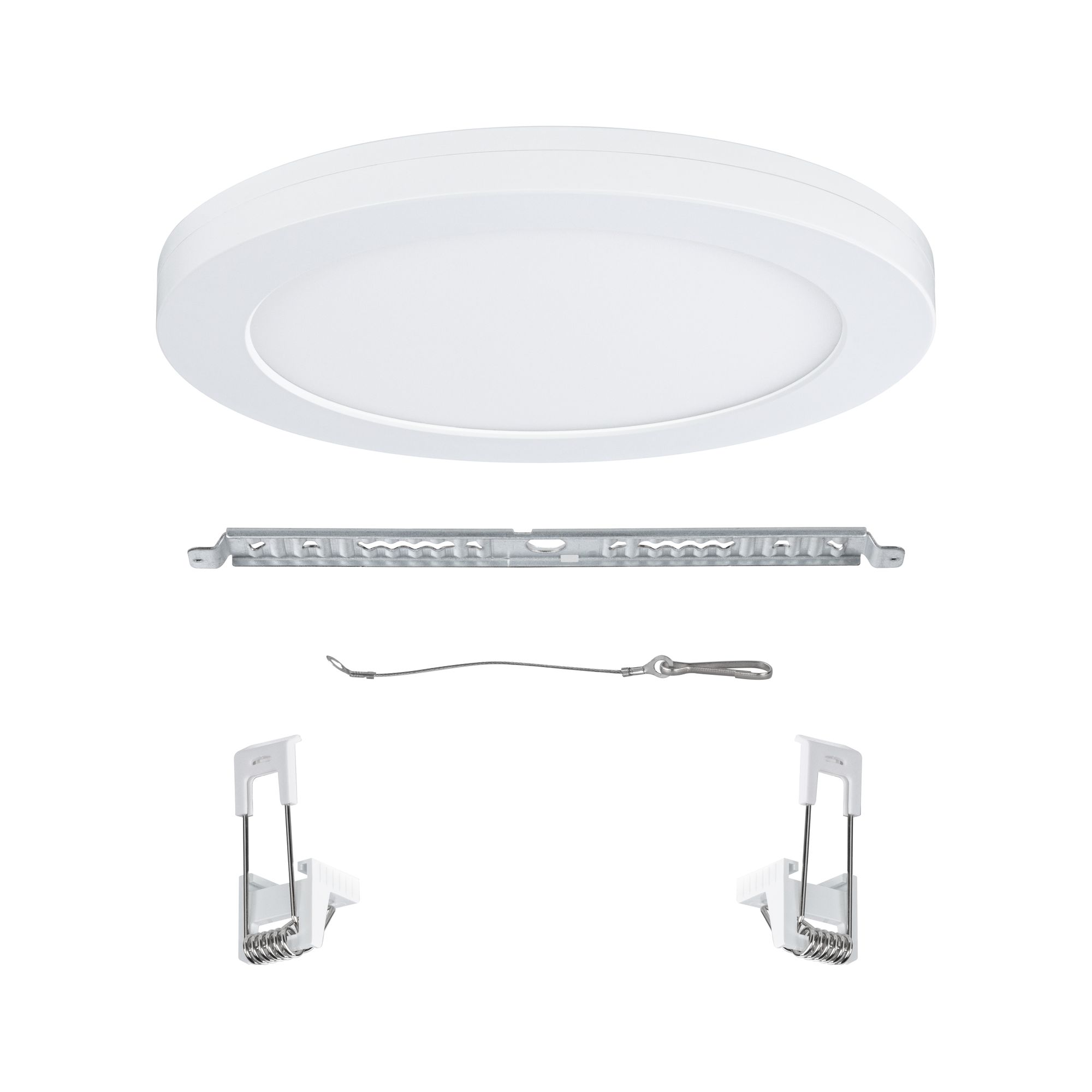 Rond wit kunststof LED-plafondpaneel met montagemateriaal voor energiezuinige verlichting
