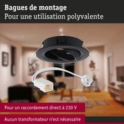 Premium Spot encastré orientable rond 83mm 30° GU5,3 max. 50W 230/12V gradable Noir