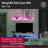 SimpLED Full-Line COB RGB LED strip 3m with uniform light and wipeable coating for ambient lighting