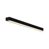 Slim black LED under-cabinet light with warm white illumination for modern kitchen lighting