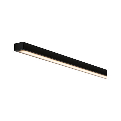 Slim black LED under-cabinet light with warm white illumination for modern kitchen lighting