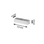 Weißes LED-Treibergehäuse aus Kunststoff mit Maßen 137x43x29 mm für LED-Beleuchtung