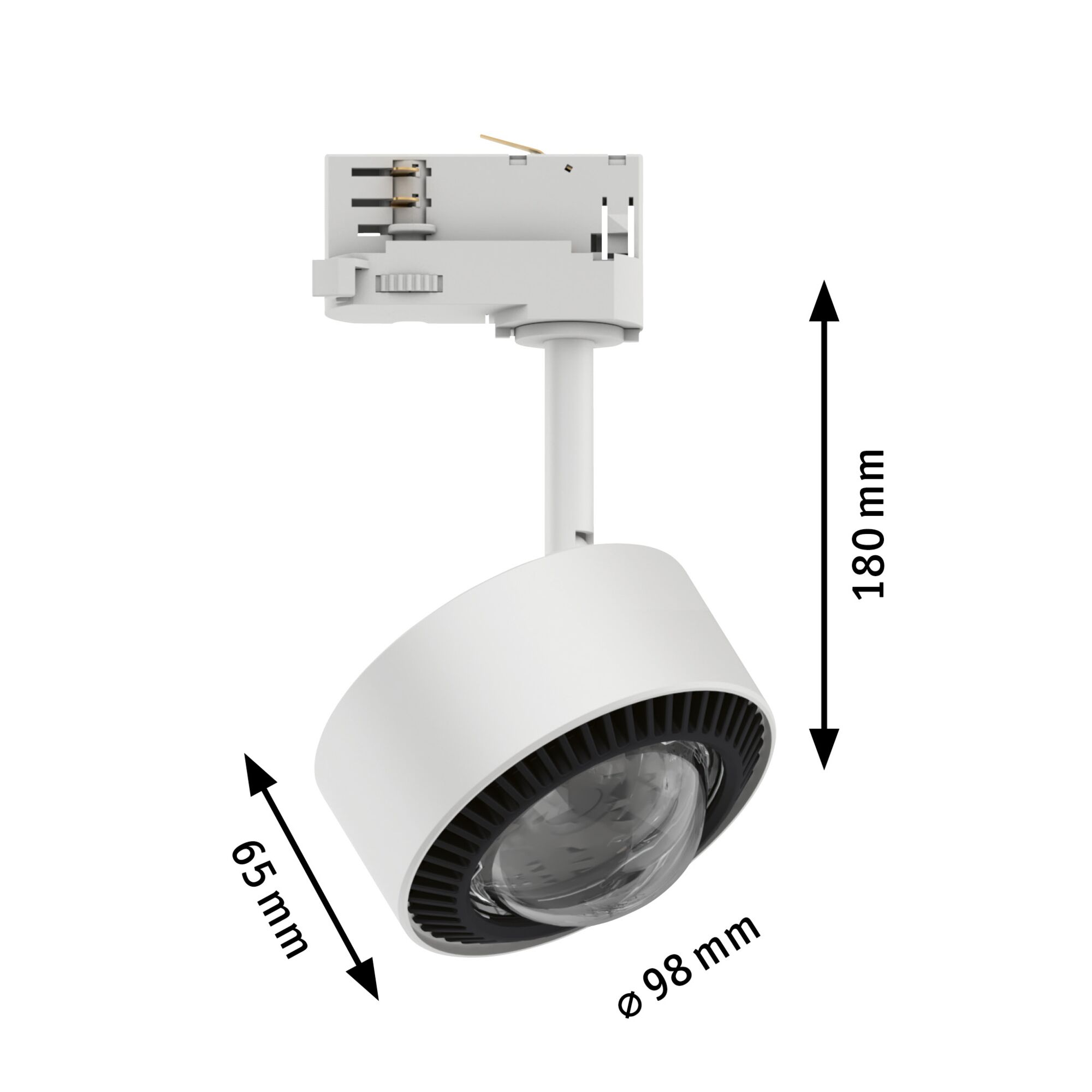 Weißer LED-Strahler aus Kunststoff mit 180 mm Höhe und 98 mm Durchmesser für moderne Beleuchtung