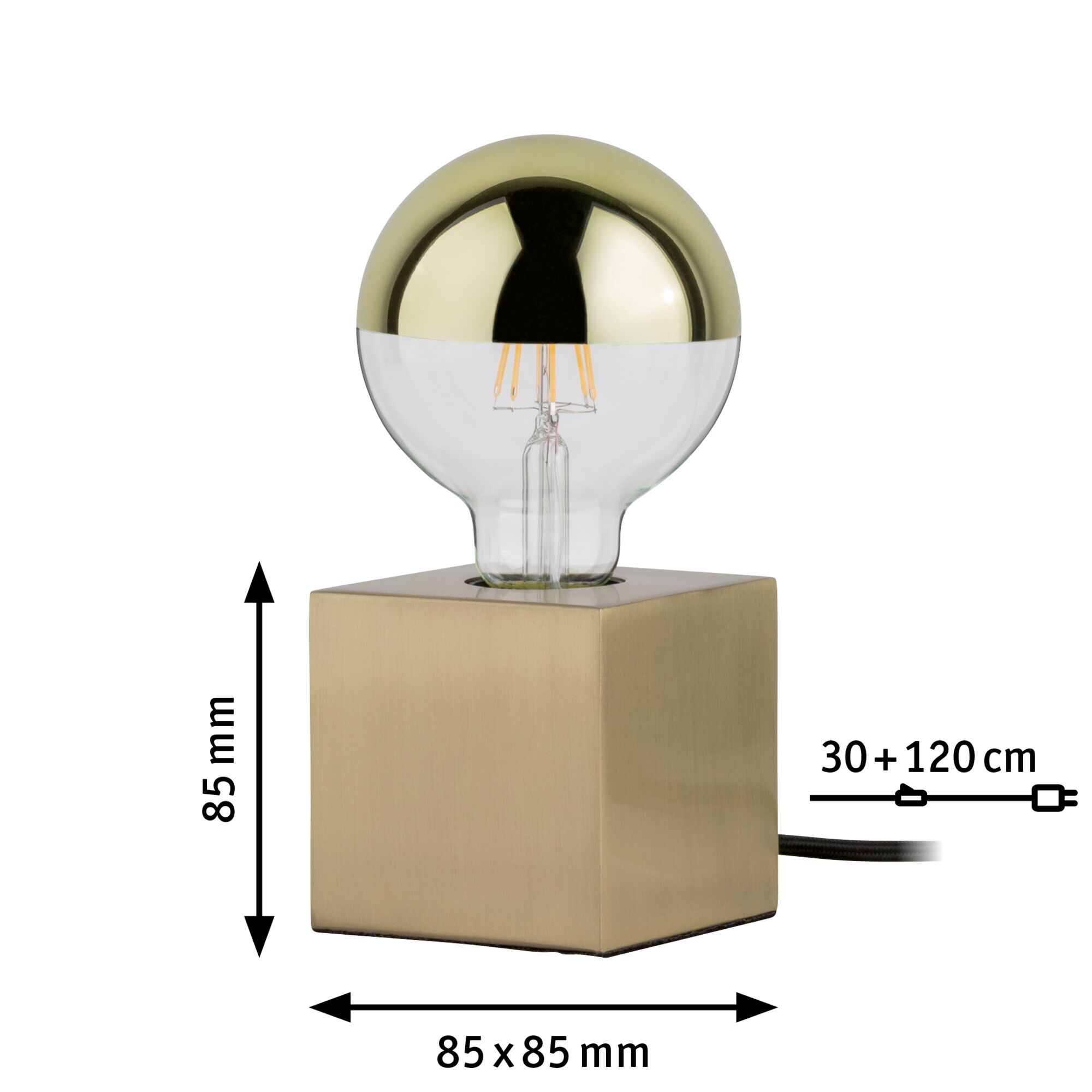 Neordic Tischleuchte Dilja E27 max. 20W Messing gebürstet Metall