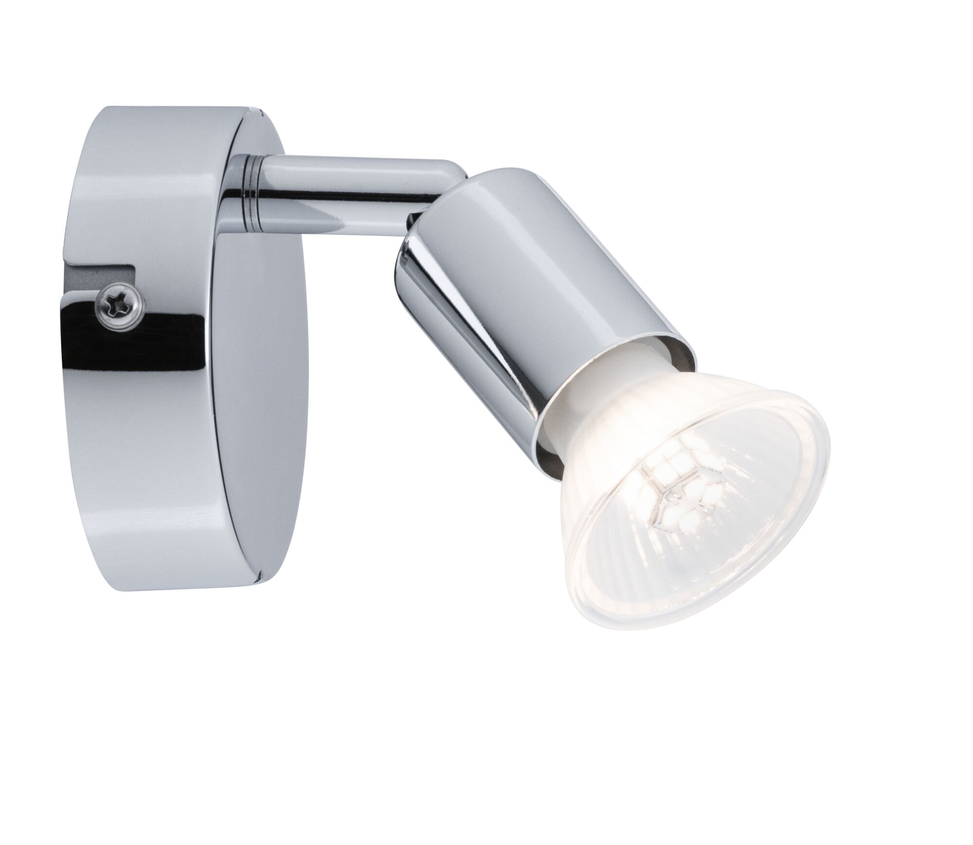 Applique murale LED réglable moderne en chrome avec verre transparent pour éclairage ciblé