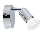 Moderner verstellbarer LED-Wandstrahler aus Chrom mit klarem Glas für gezielte Beleuchtung