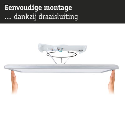 Witte LED-plafondlamp met eenvoudige montage dankzij draaisluiting en zichtbare bedrading