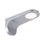 Modern wall light in silver aluminum with round LED light for indoor lighting solutions