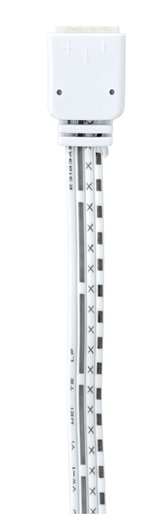 White LED connection cable with marked wires for lighting technology and illumination systems