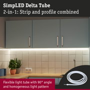 Flexible white LED light tube with 90° angle and even light pattern for kitchen lighting