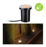 Lumière encastrée extérieure noire en métal avec lumière blanche chaude pour jardin et allée