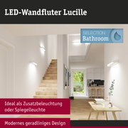 Moderner LED-Wandfluter Lucille in Weiß mit geradlinigem Design für Flur- und Küchenbeleuchtung