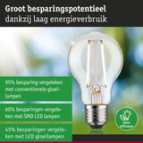 Energiezuinige LED-gloeilamp met transparant glas en metalen fitting met hoge besparingspotentie
