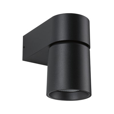 Schwarze Aluminium-Wandleuchte mit zylindrischem Design für moderne LED-Außenbeleuchtung