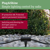 Black Plug & Shine 24V light control device with IP68 protection against permanent immersion