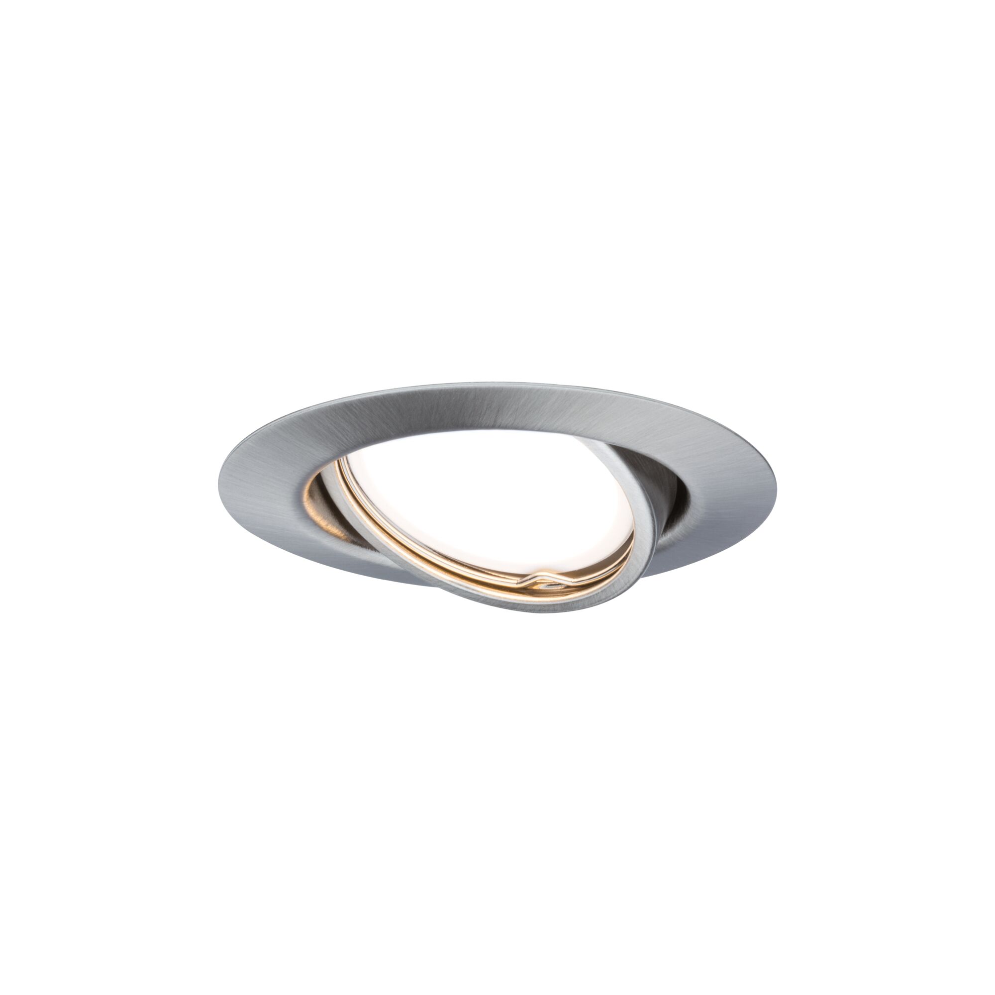 Ronde inbouwspot van geborsteld zilverkleurig aluminium met verstelbaar ontwerp voor LED-verlichting