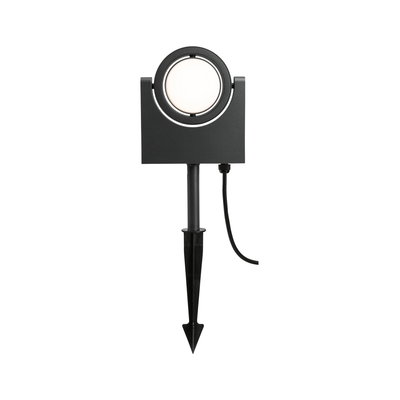 Schwarze LED-Außenleuchte mit Erdspieß aus Kunststoff für Gartenbeleuchtung und Außenbereich