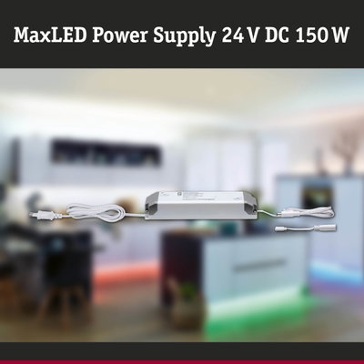 MaxLED 24 V DC 150 W white power supply with cables for LED lighting systems