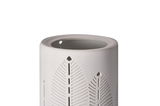 White ceramic oil burner with delicate leaf patterns for atmospheric home fragrance and lighting