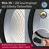 Miro 3D LED Leuchtspiegel mit Infinity-Tiefeneffekt und einstellbarer Weißlichtfarbe 3000K-6500K