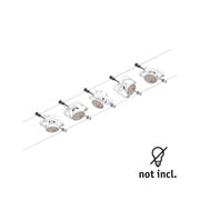 White metal LED cable spotlight with adjustable head for modern interior lighting solutions