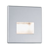 Vierkante LED inbouwwandlamp van zilverkleurig aluminium met warm wit licht voor binnen