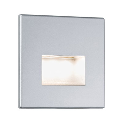 Quadratischer LED-Wandeinbauleuchte aus silbernem Aluminium mit warmweißem Licht für Innenbereiche
