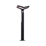 Zwarte LED-buitenlamp met bewegingssensor en rode LED's voor tuin- en padverlichting