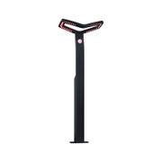 Black LED outdoor light with motion sensor and red LEDs for garden and pathway lighting