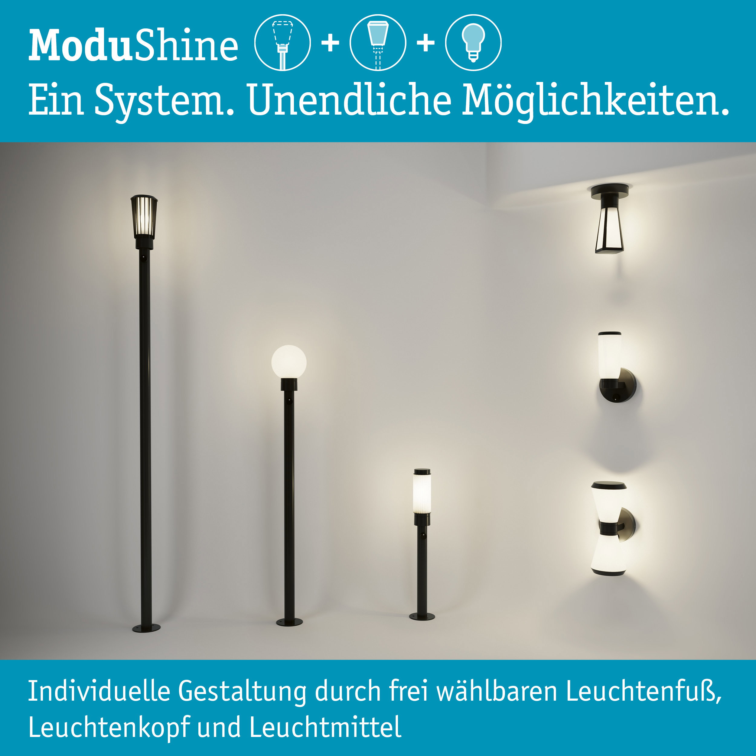 ModuShine Poller Klein IP44 560mm länglich Anthrazit