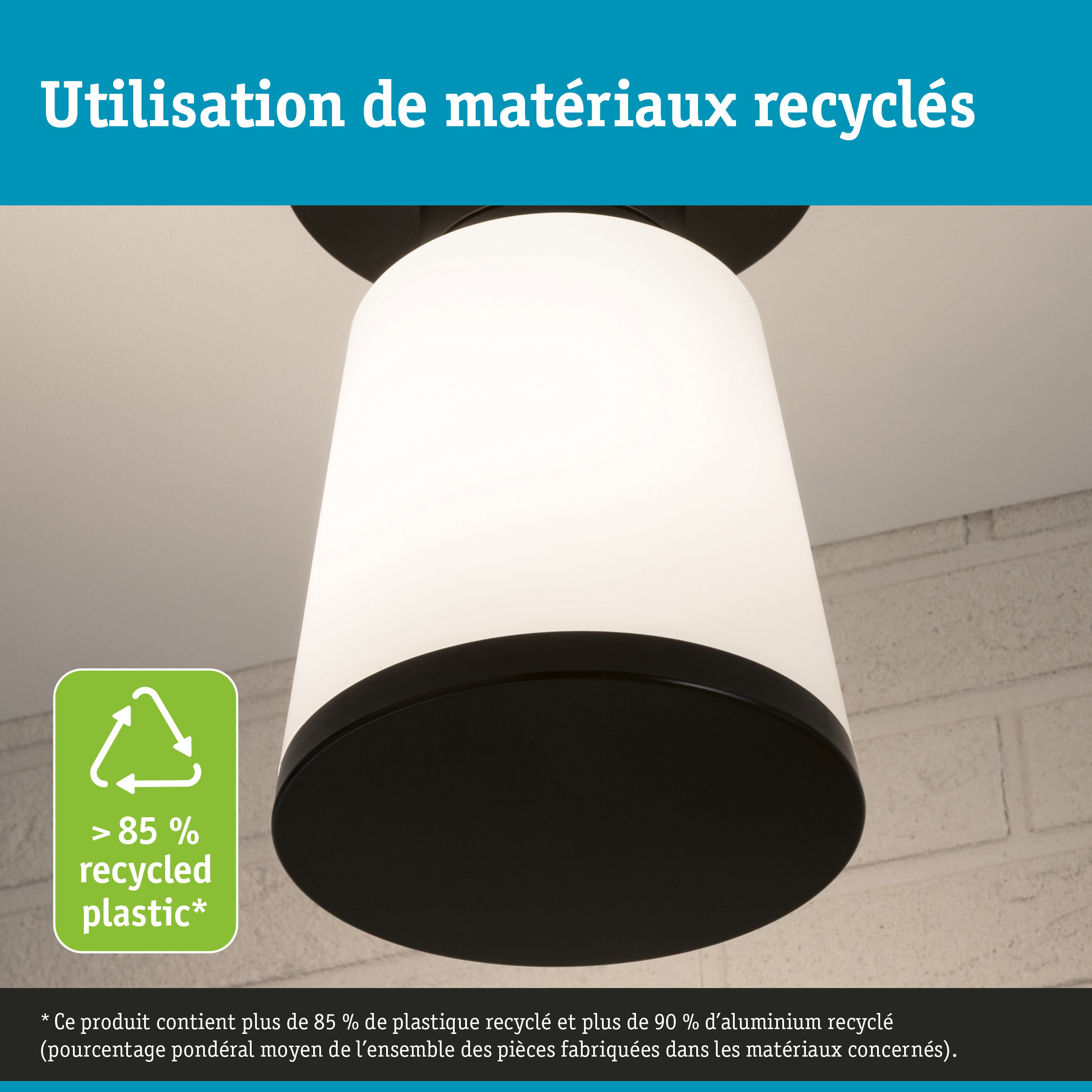 ModuShine Abat-jour Marento IP44 cylindrique Anthracite/Blanc