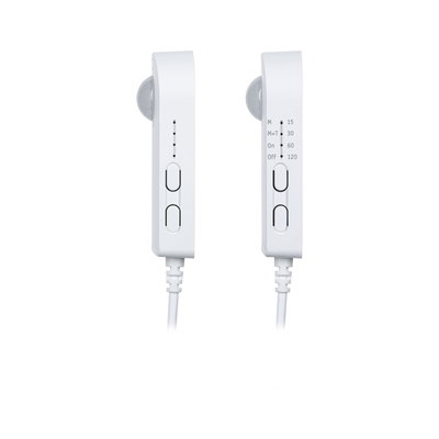 Détecteur de mouvement blanc avec interrupteurs et voyants LED, connexion câblée pour contrôle d'éclairage