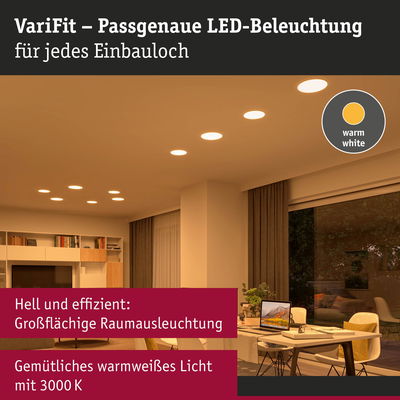 VariFit LED-Einbauleuchten mit warmweißem Licht 3000K für effiziente Raumbeleuchtung