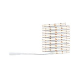 Flexible white LED strip with warm white light and connector cable for versatile lighting solutions