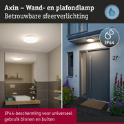 Axin ronde plafond- en wandlamp met IP44 bescherming voor binnen- en buitengebruik