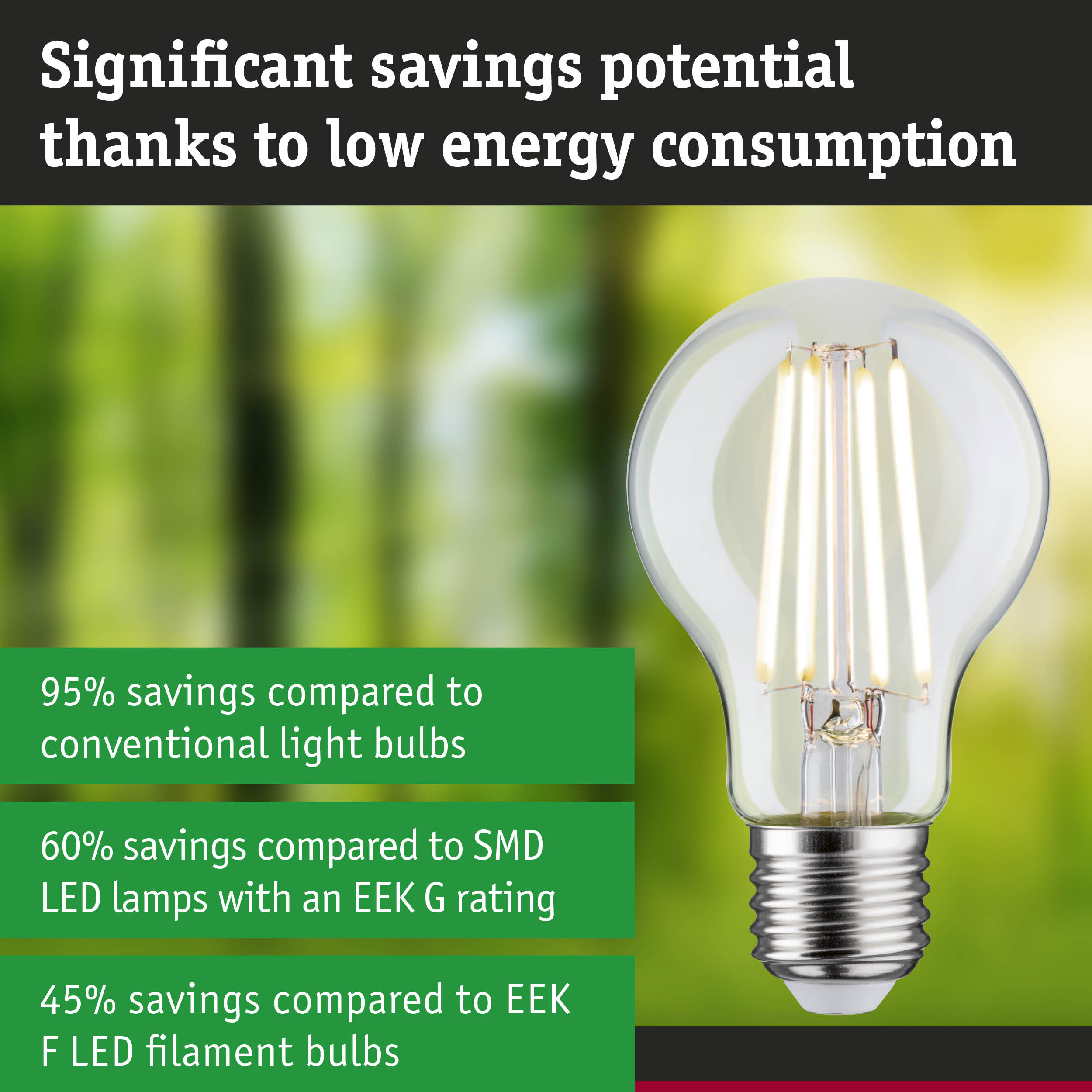 Energy-saving LED light bulb with clear glass and silver base for sustainable lighting solutions