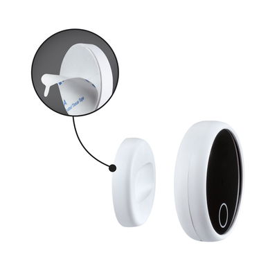 White round wall mount with self-adhesive back for LED lighting, modern design accessory