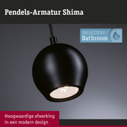 Zwarte metalen pendel Shima met modern design voor badkamerverlichting