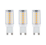 Trois ampoules LED blanches avec boîtier transparent et diodes blanc chaud pour éclairage économique