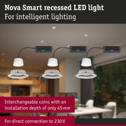 Nova Smart white recessed LED light with black connector box for intelligent lighting solutions