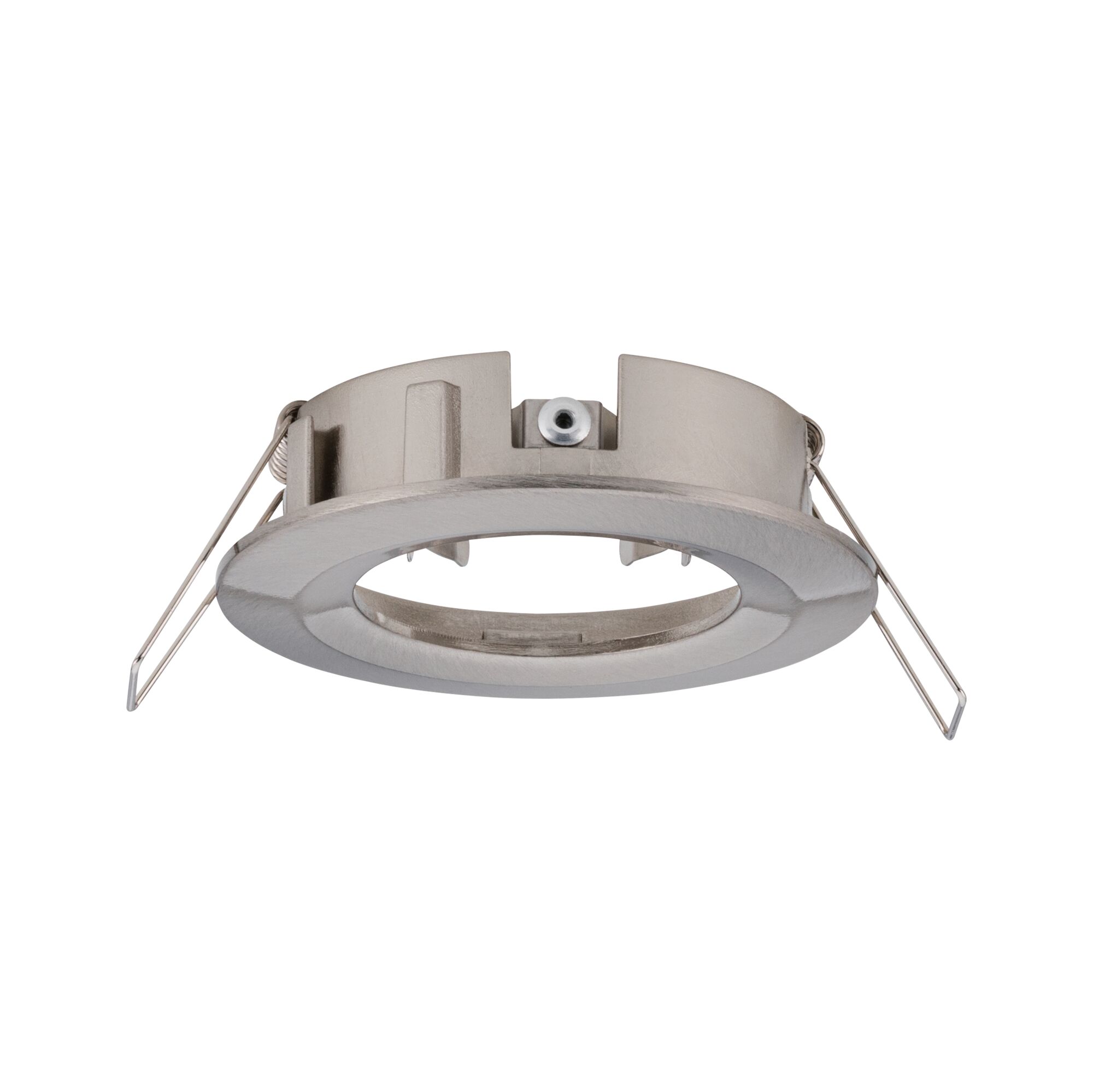 Spot encastré rond en aluminium brossé argenté avec clips ressort pour montage au plafond