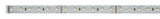 Long LED strip with white LEDs on silver circuit board for versatile lighting applications