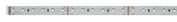 Long LED strip with white LEDs on silver circuit board for versatile lighting applications