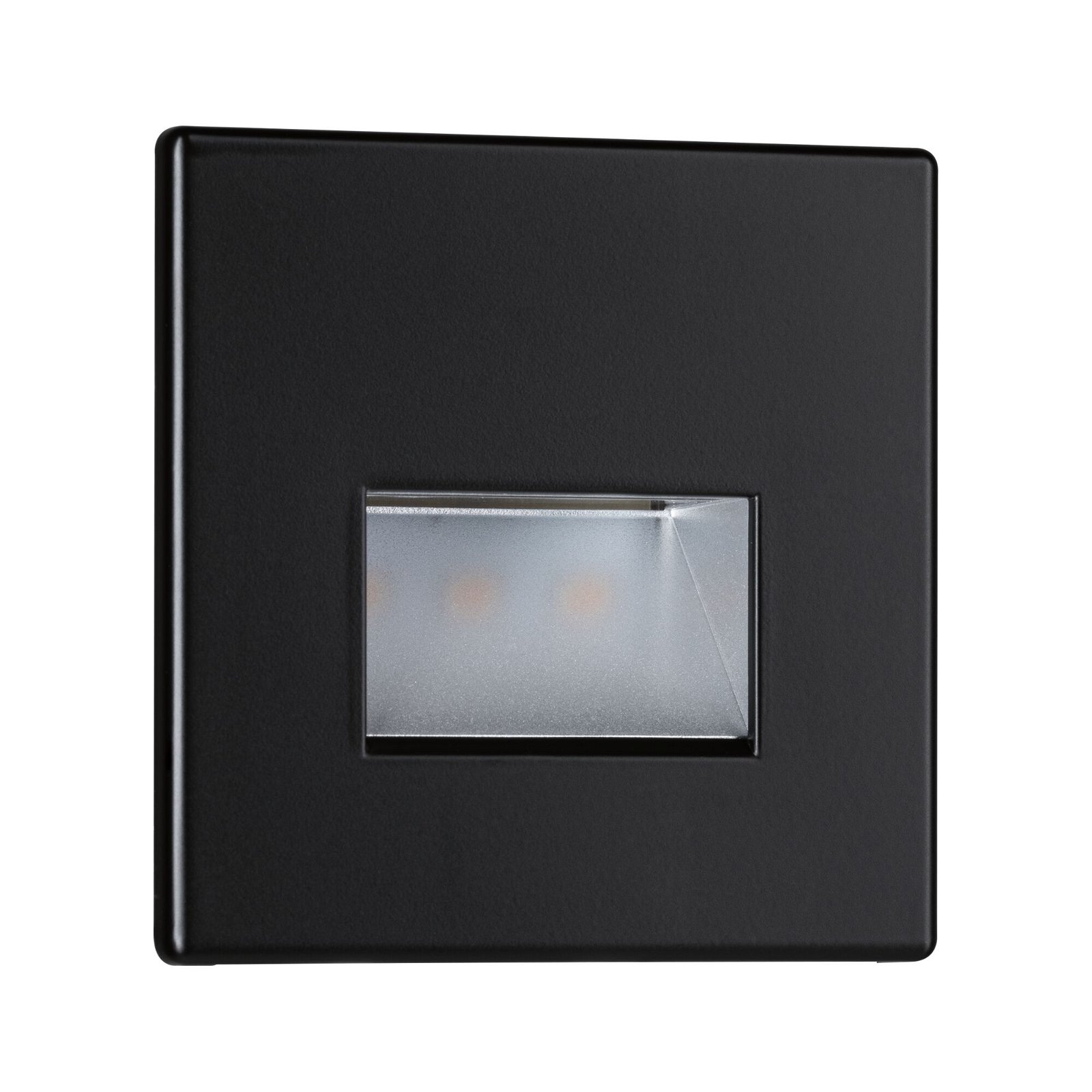 LED Recessed wall luminaire Edge square 80x5mm 1,2W 50lm 230V 2700K Black matt