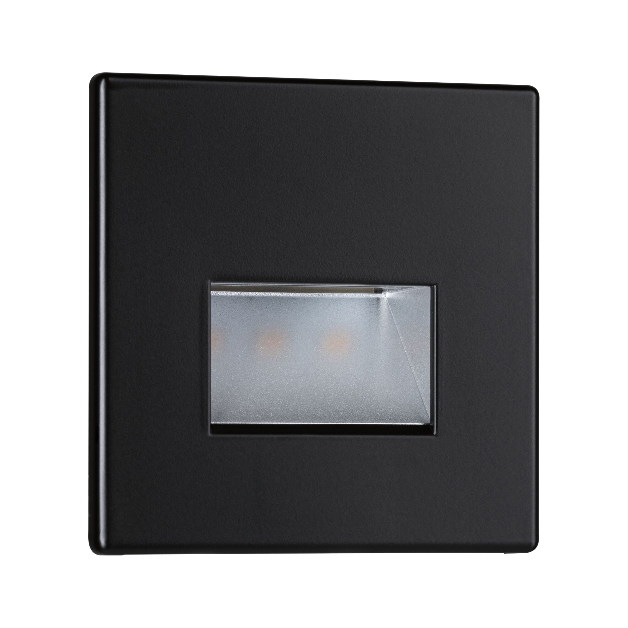 Zwarte metalen LED-wandlamp met rechthoekige lichtuitgang voor moderne binnenverlichting