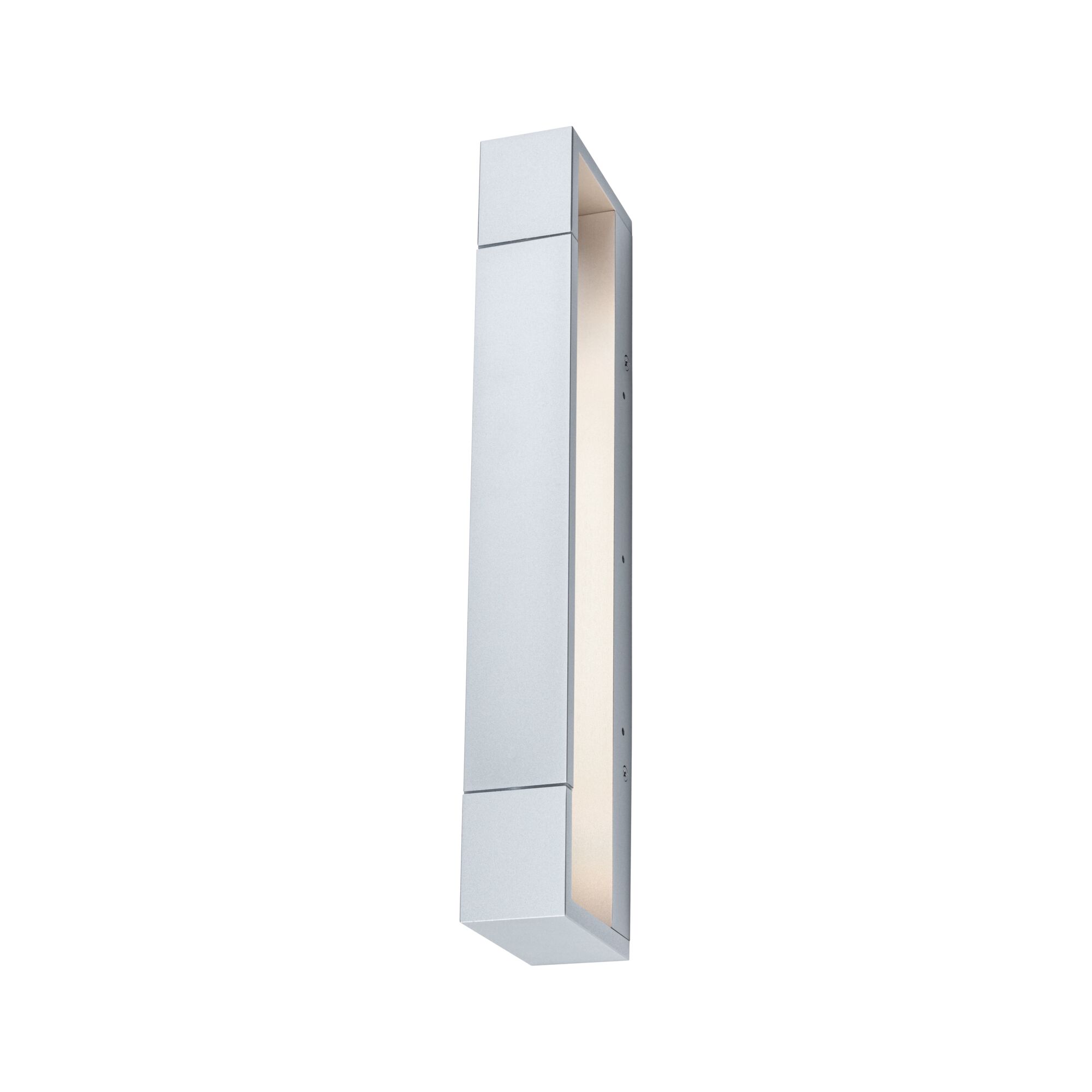 Moderner rechteckiger Wandleuchter aus silbernem Aluminium mit indirektem Licht für Innenräume