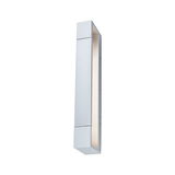 Modern rectangular wall light in silver aluminum with indirect lighting for indoor use