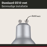 Standaard GU10 lampvoet van zilverkleurig metaal voor eenvoudige installatie van LED-verlichting