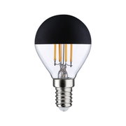 LED-Glühbirne mit schwarzer Halbblende und transparentem Glas, energiesparende Leuchte mit E14-Sockel