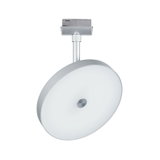 Rund sølv LED-loftspot med hvid diffusor i metal til moderne indendørs belysning